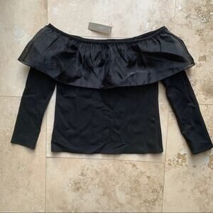 JCREW Organza Ruffle off the shoulder blouse Top